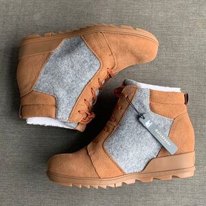 Women's Sorel Evie Lace-up Wedge Bootie - Brown - Ankle boots 11 NIB